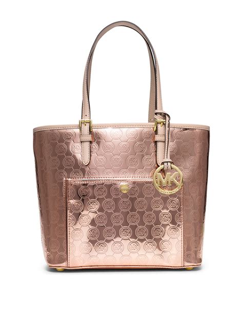 michael kors rose gold hardwesr purse|Michael Kors gold purse large.